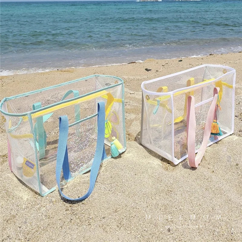 Grand sac de plage transparent