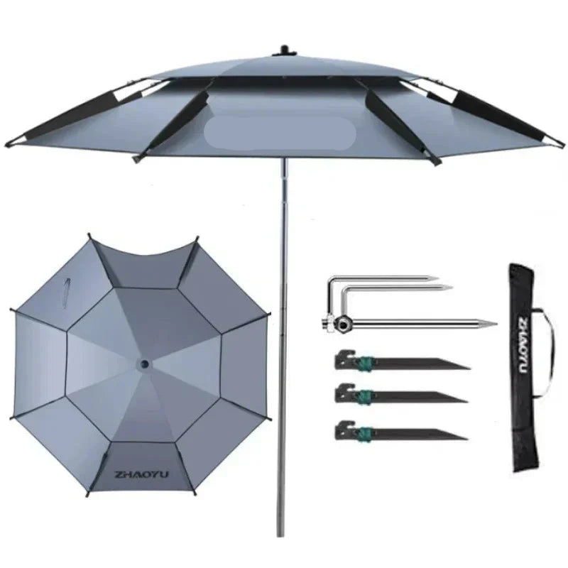 Parasol de plage doublé anti uv