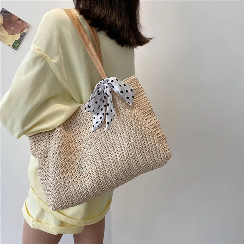 Sac de plage en paille Banana Moon