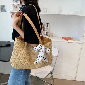 Sac de plage en paille Banana Moon