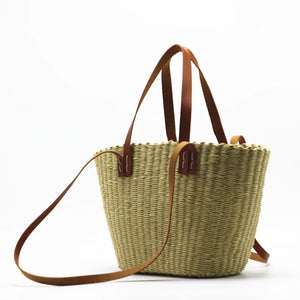 Sac de plage en paille rond