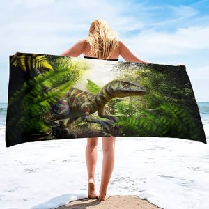 Serviette de plage dinosaure