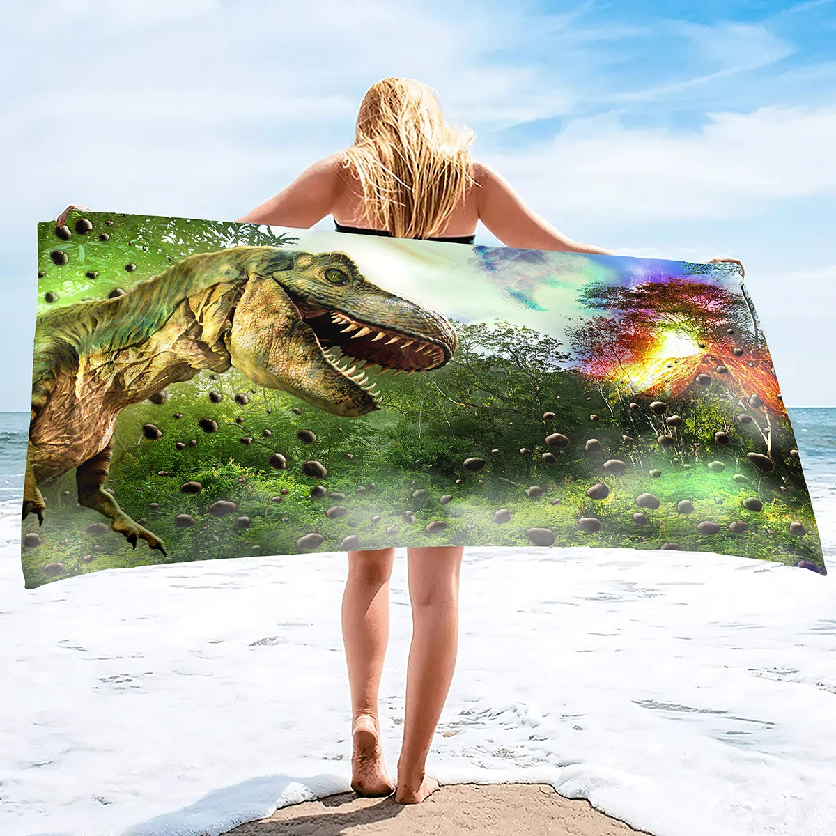 Serviette de plage dinosaure