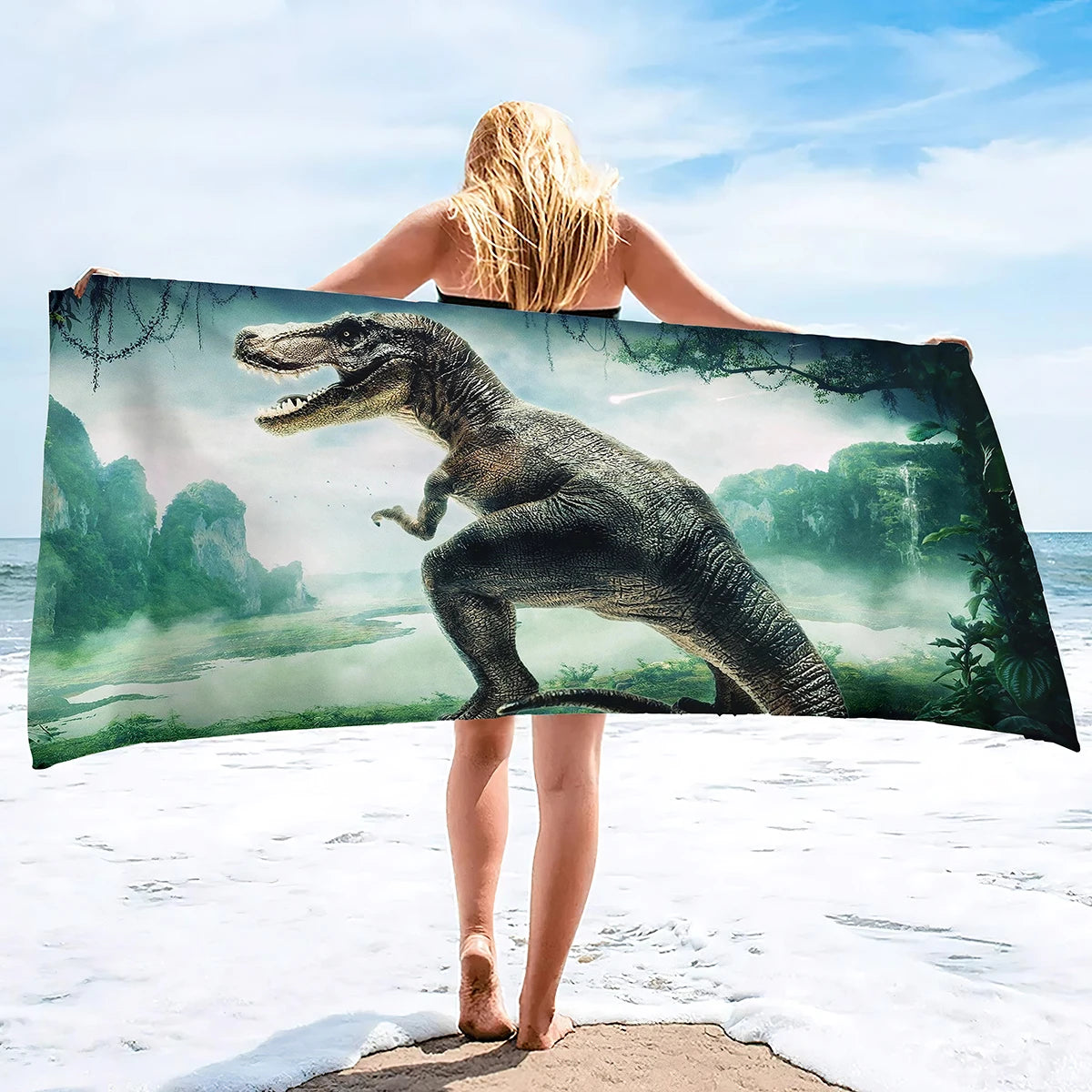 Serviette de plage dinosaure