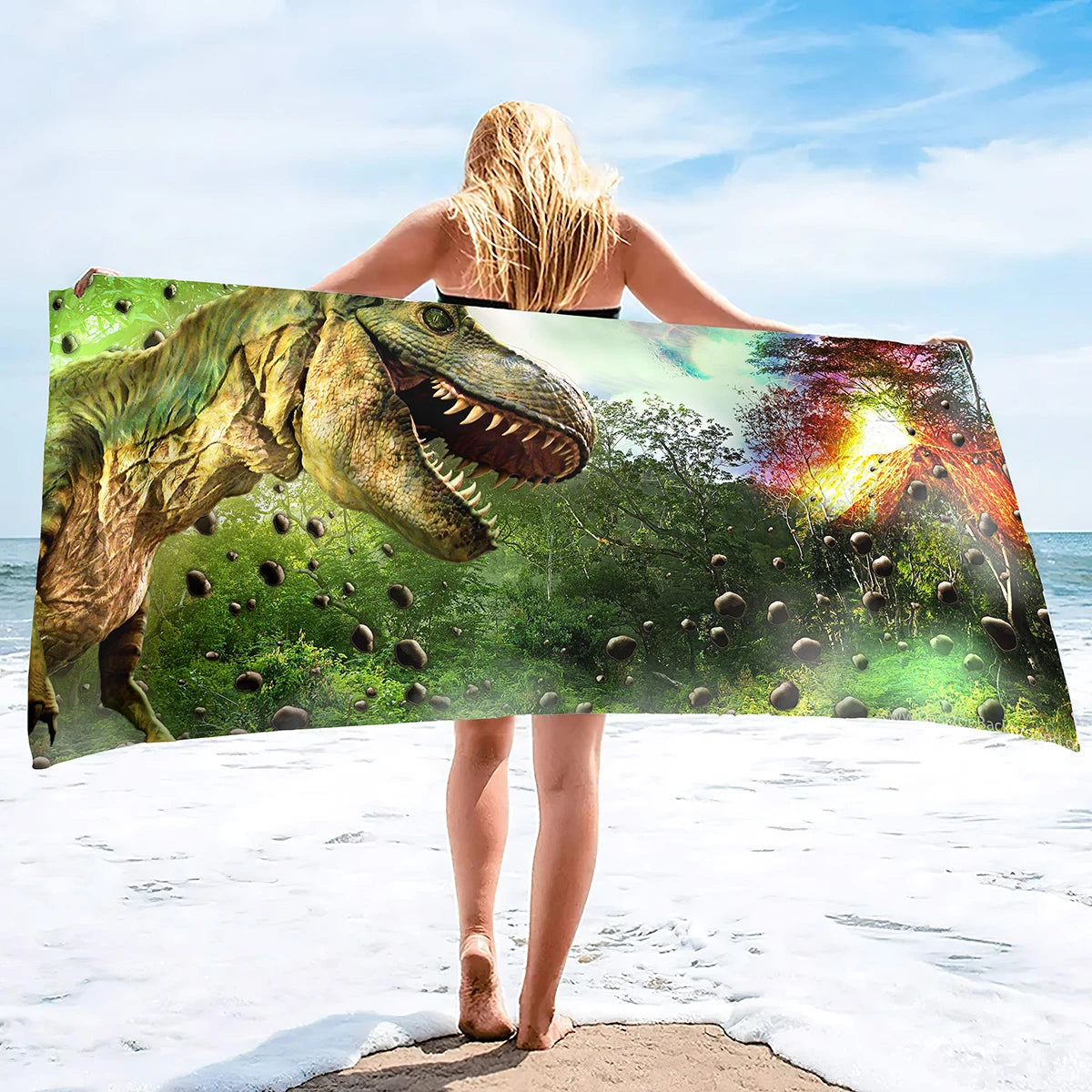 Serviette de plage dinosaure