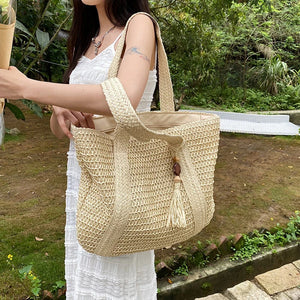 grand sac en paille pour plage