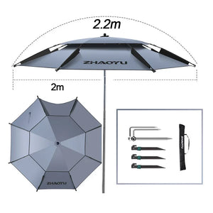 parasol de plage double couche anti uv