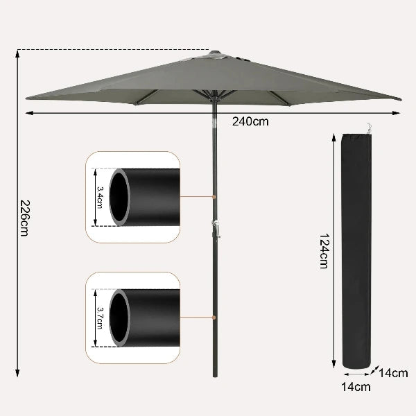 parasol plage ajustable inclinable