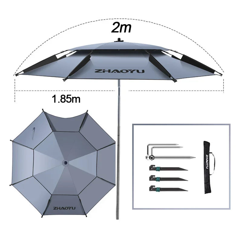 parasol plage double protection uv