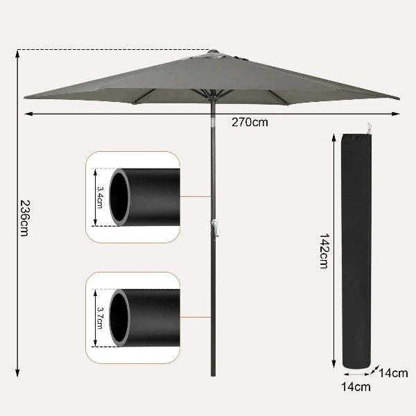 parasol pliable avec inclinaison plage