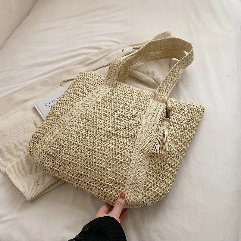 sac de plage en paille format xl