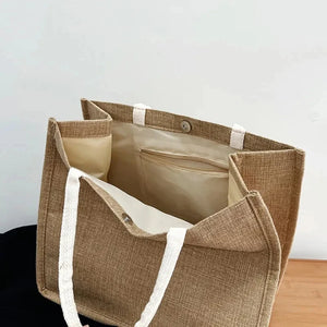 sac de plage naturel en jute